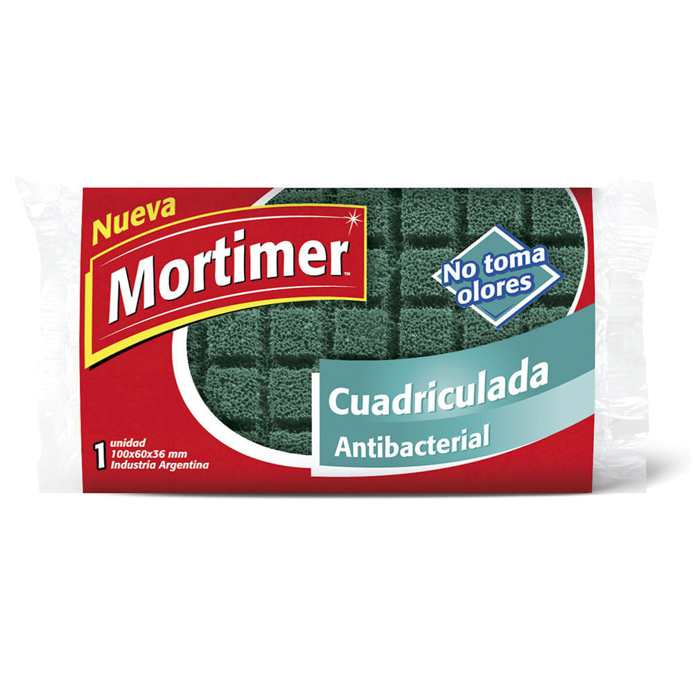 Esponja Mortimer Cuadriculada Antibacterial 1 Un