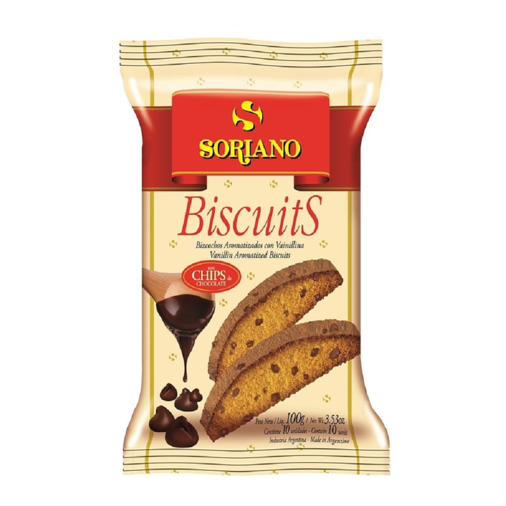 Biscuits Con Chips Soriano 100 Gr