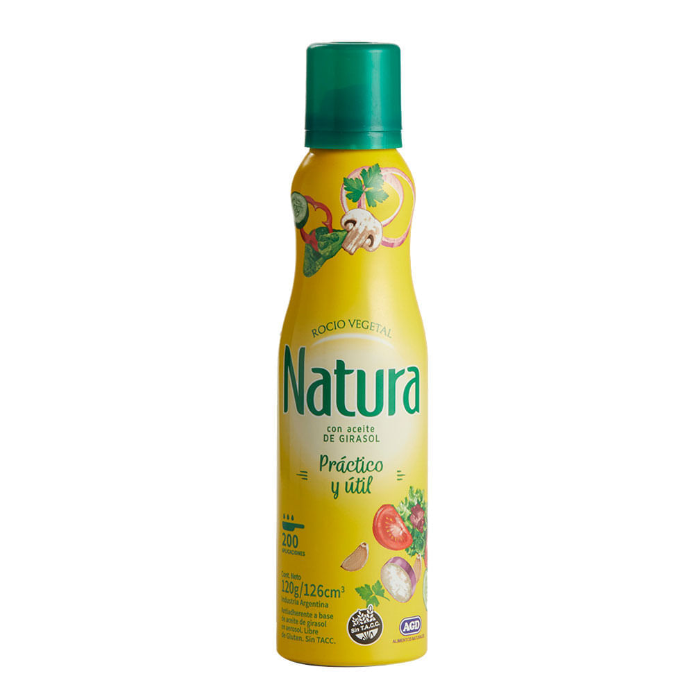Aceite En Aerosol Natura Con Aceite De Girasol 120 Ml
