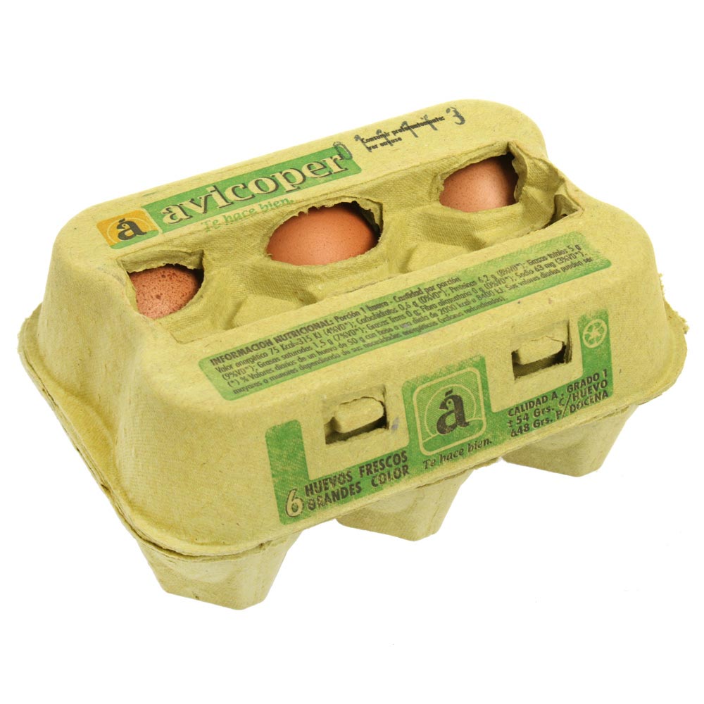 Huevos Castaños Avicoper Grandes 6 U