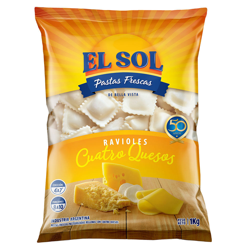Ravioles 4 Quesos El Sol 1 Kg