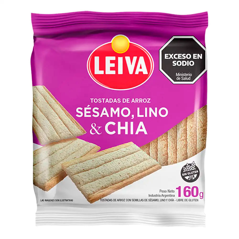 Tostadas De Arroz Leiva Sésamo Chia Y Lino 160 G