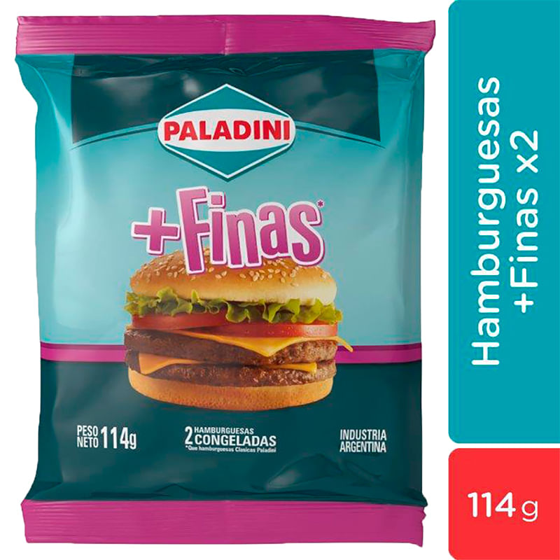 Hamburguesas Paladini Finas 2 Un 114 Gr