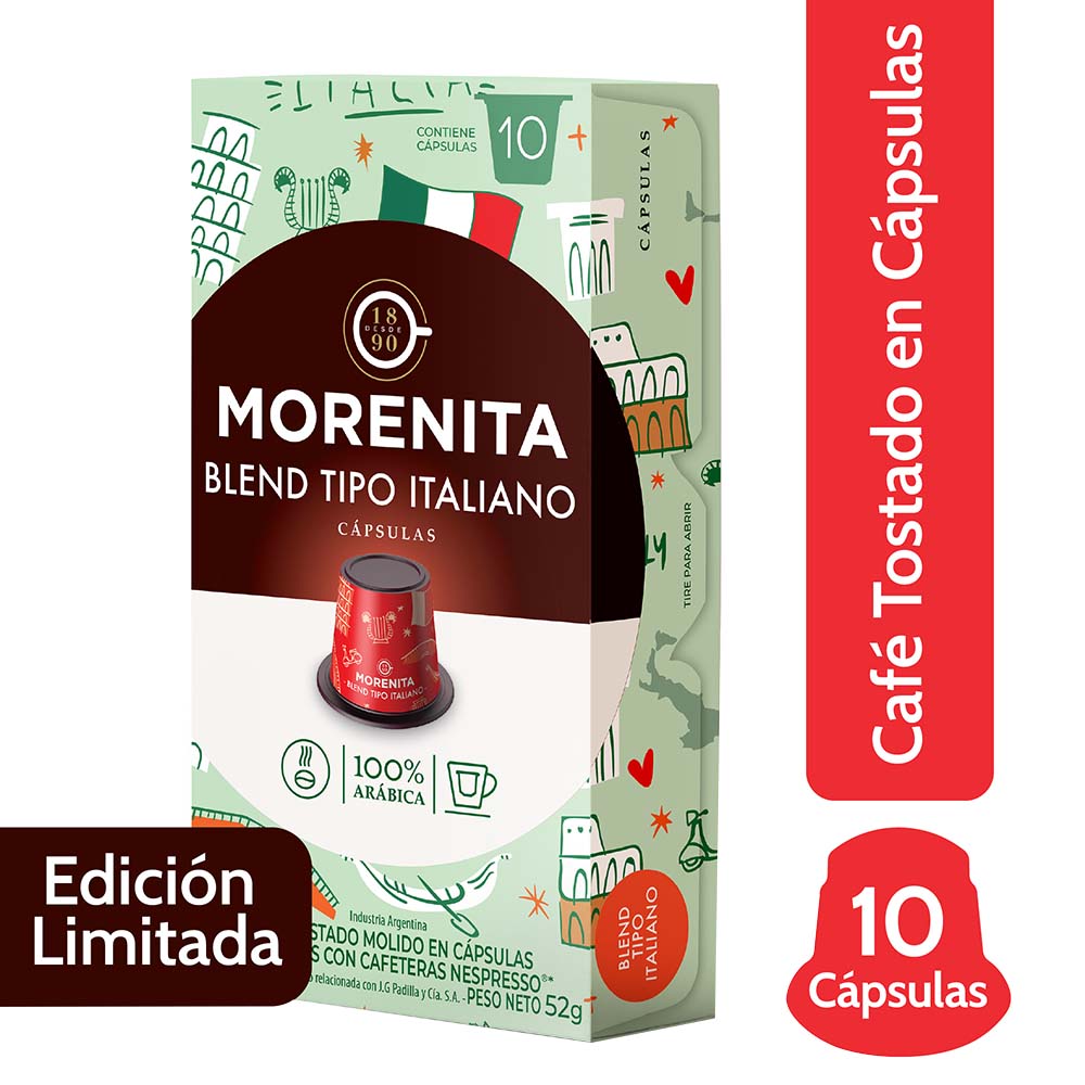 Cafe Molido En Capsulas La Morenita Italiano X 10 Caps