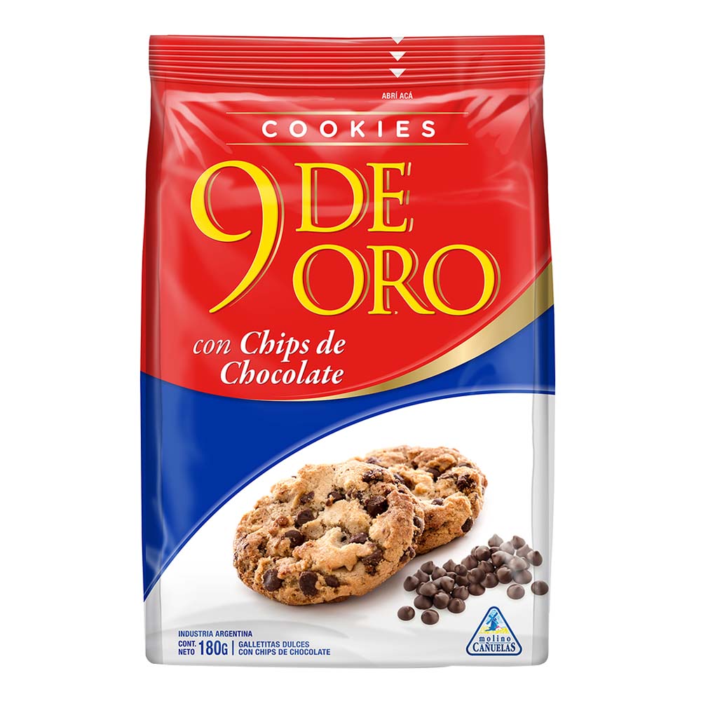 Galletitas 9 De Oro Cookies Con Chips De Choco 120 G