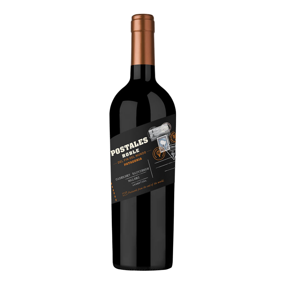 Vino Tinto Cabernet Y Malbec Postales Roble 750cc
