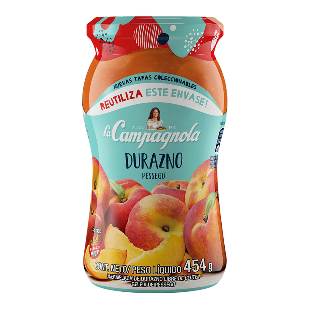 Mermelada La Campagnola De Durazno 454gr