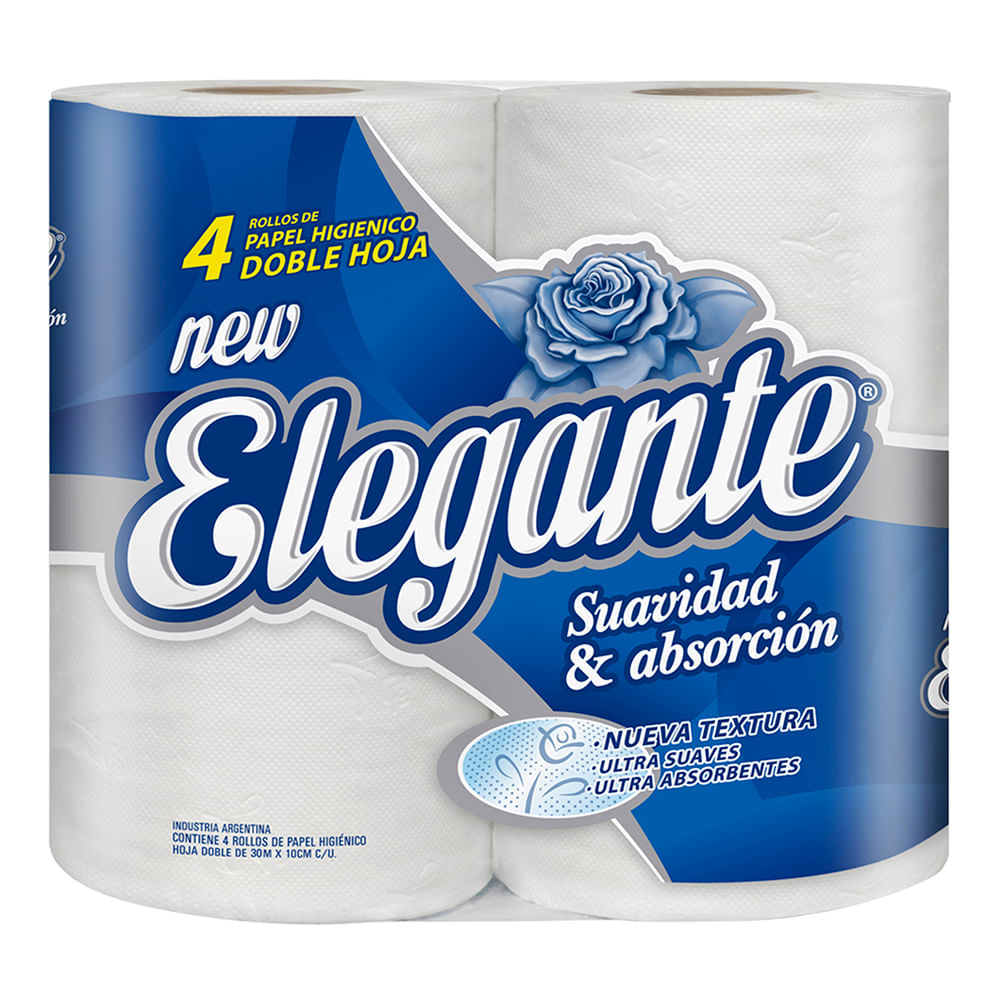 Papel Higiénico Elegante Doble Hoja 4x30mts