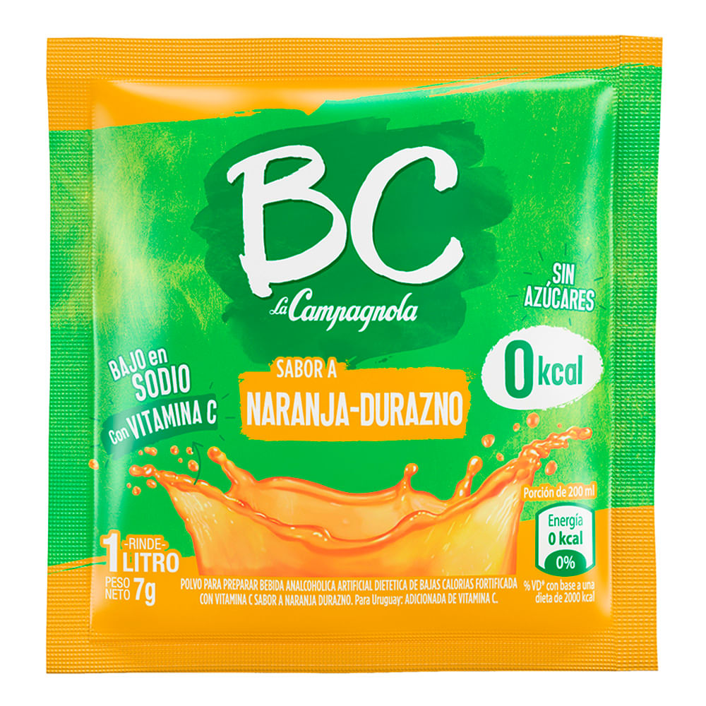 Jugo En Polvo Naranja Y Durazno Bc 7 Gr