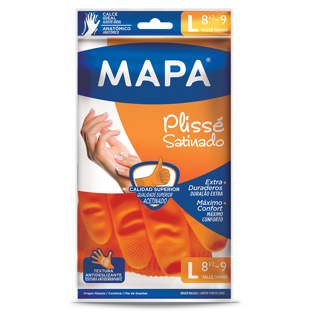 Guante Plisse Satinado L Mapa 1 Un