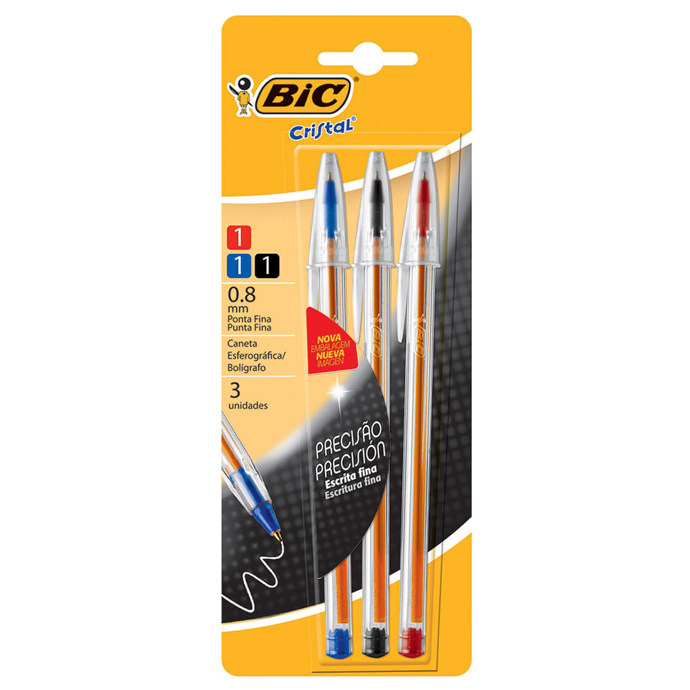 Bolígrafos Bic Cristal Surtidos X3