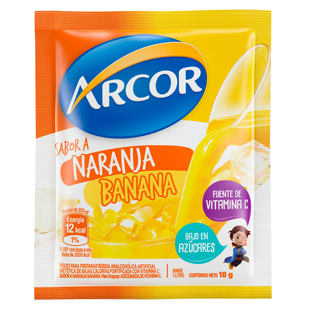 Jugo En Polvo Naranja Banana Arcor 18 Gr
