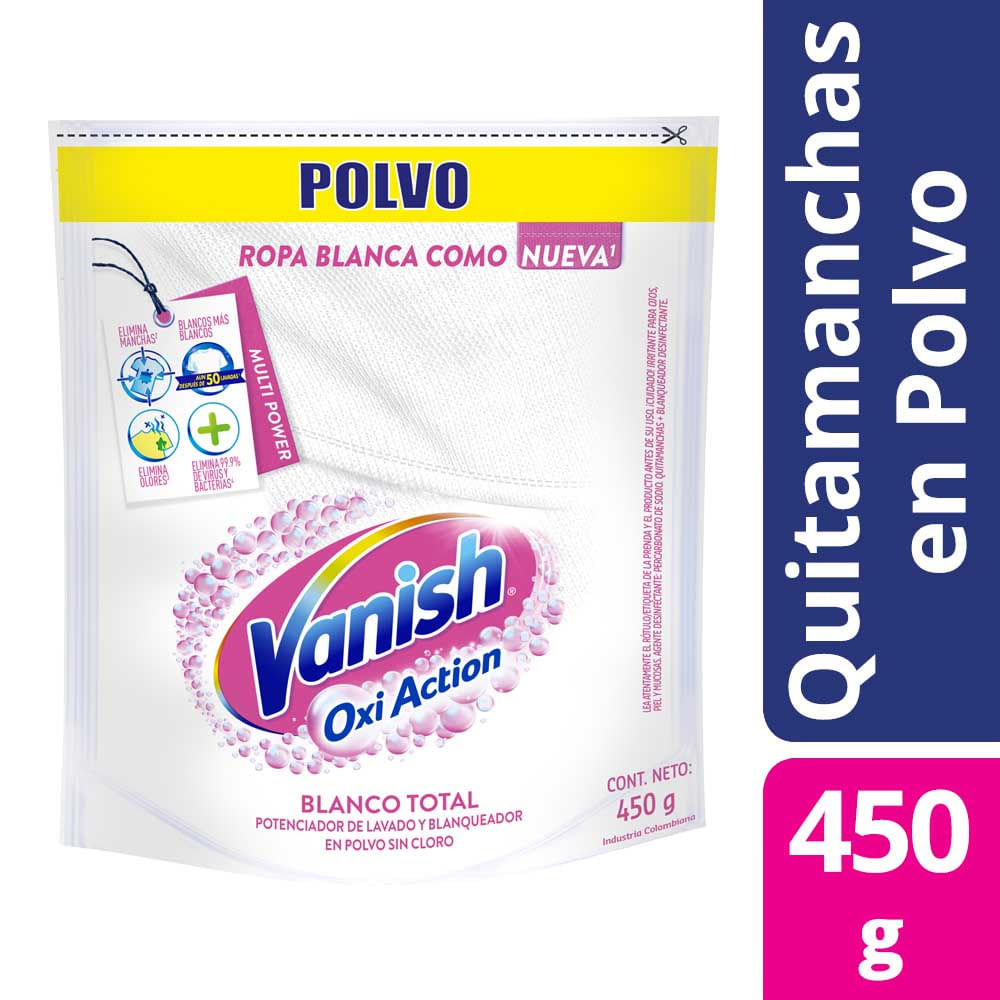 Quitamanchas En Polvo Vanish Potenciador White 450 G