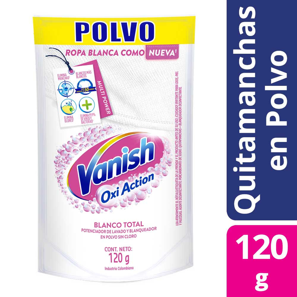 Quitamanchas En Polvo Vanish Potenciador White 120 G