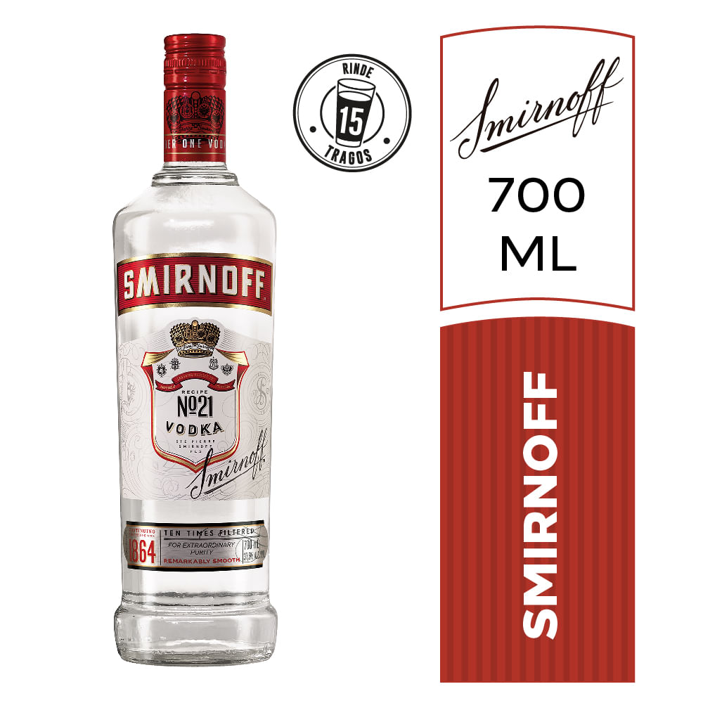 Vodka Tri Destilado Smirnoff 700 Cc