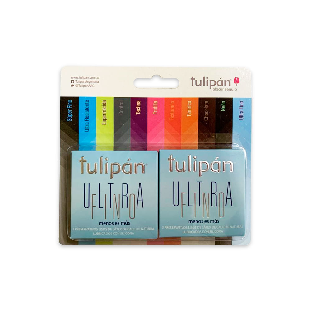 Preservativos De Latex Ultra Fino Tulipan 6 U