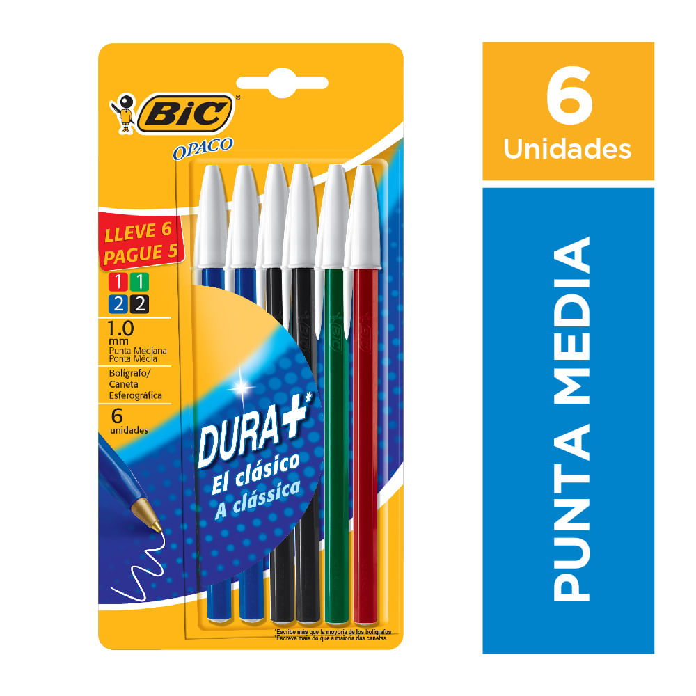Boligrafo Opaco Surtido Blister Bic 6 U