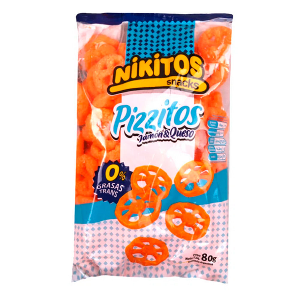 Snacks Pizzitos Sabor Jamón Y Queso 80g