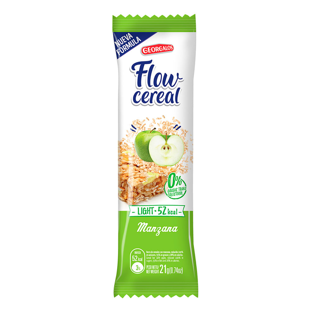 Barra de cereal Georgalos light manzana flow 21 g.