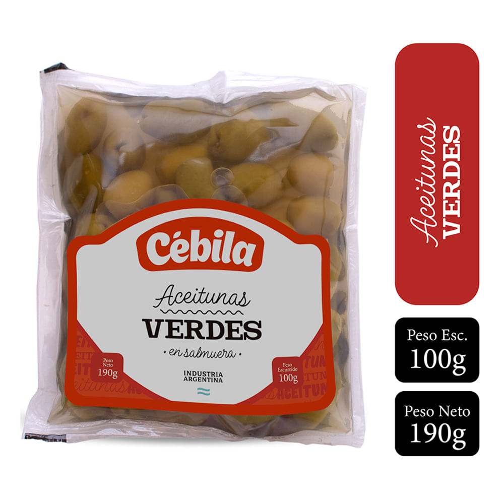 Aceitunas Cebila Verdes Sachet 100g