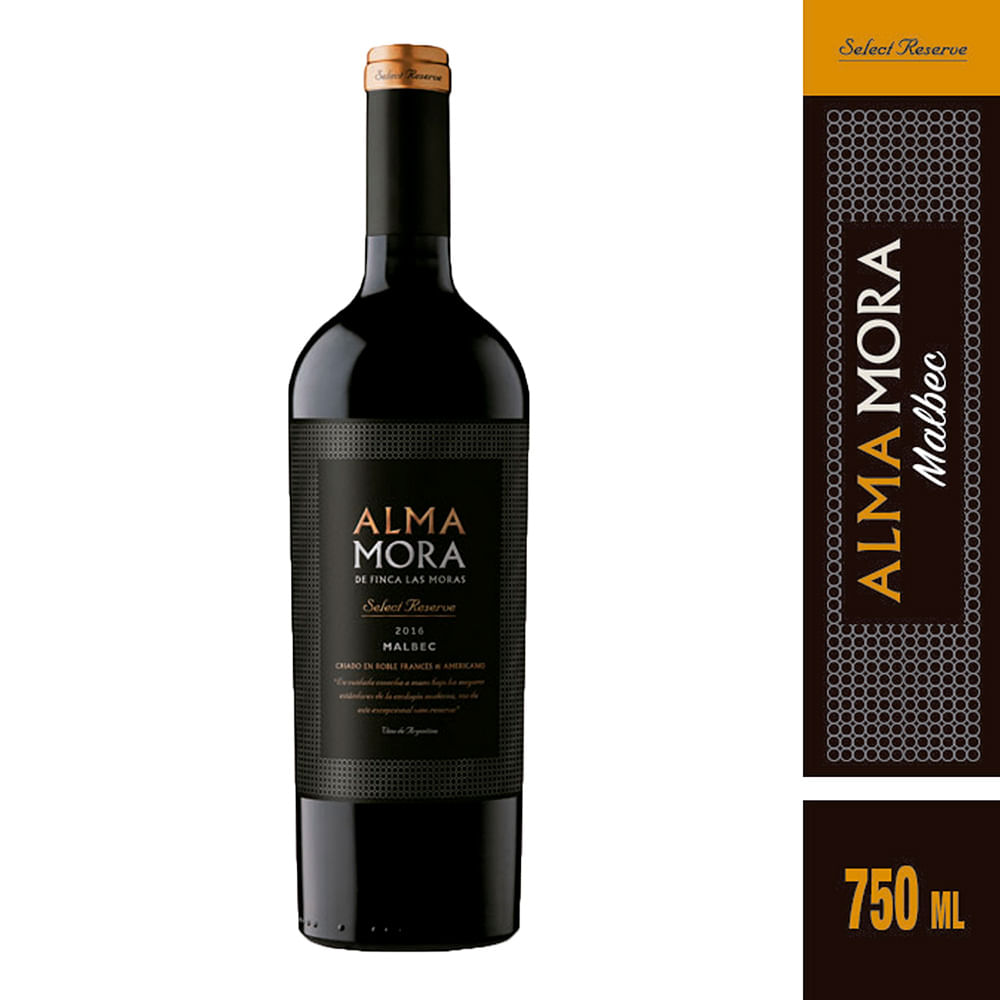 Vino Malbec Alma Mora Reserva 750ml