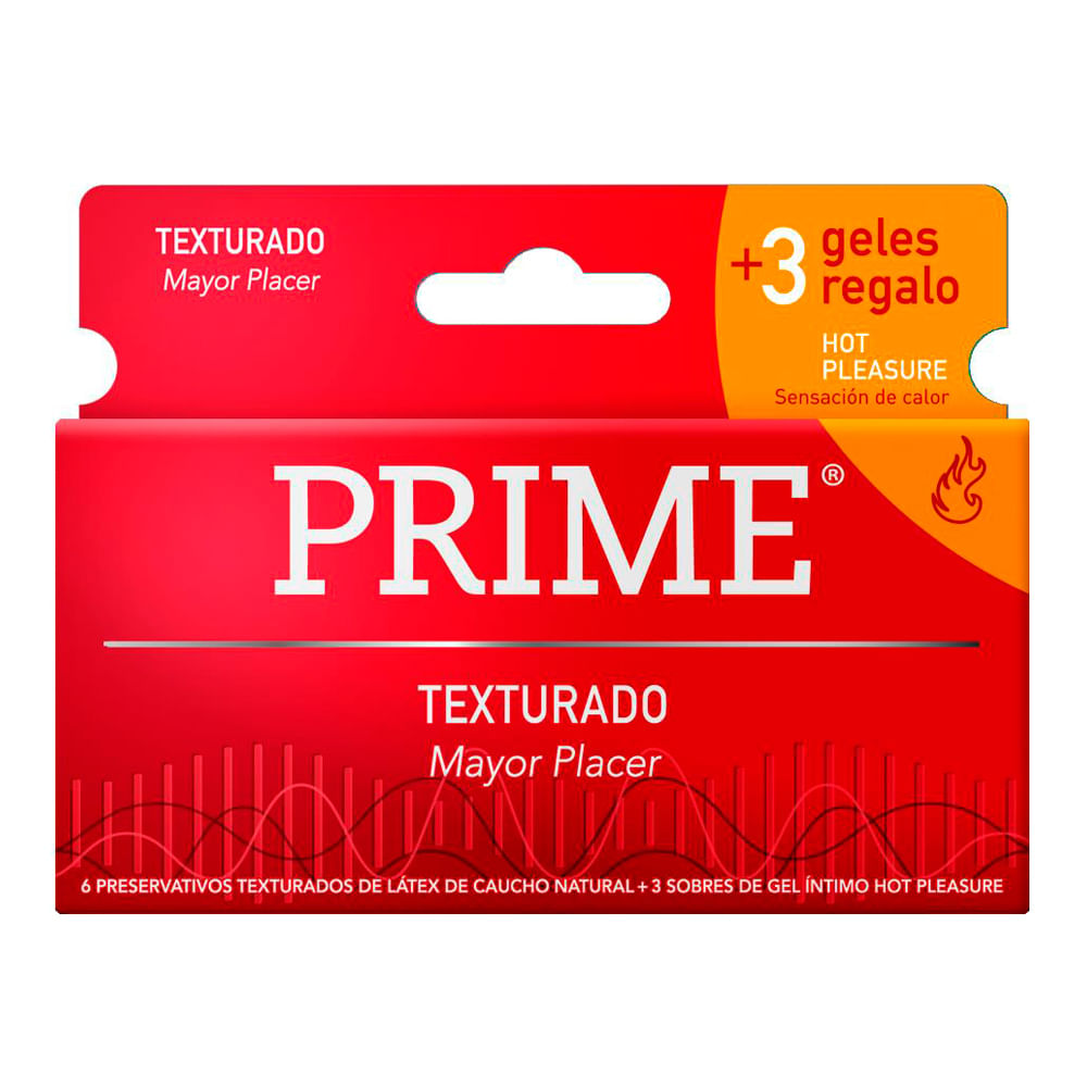 Preservativo Prime Texturado 6un + Geles