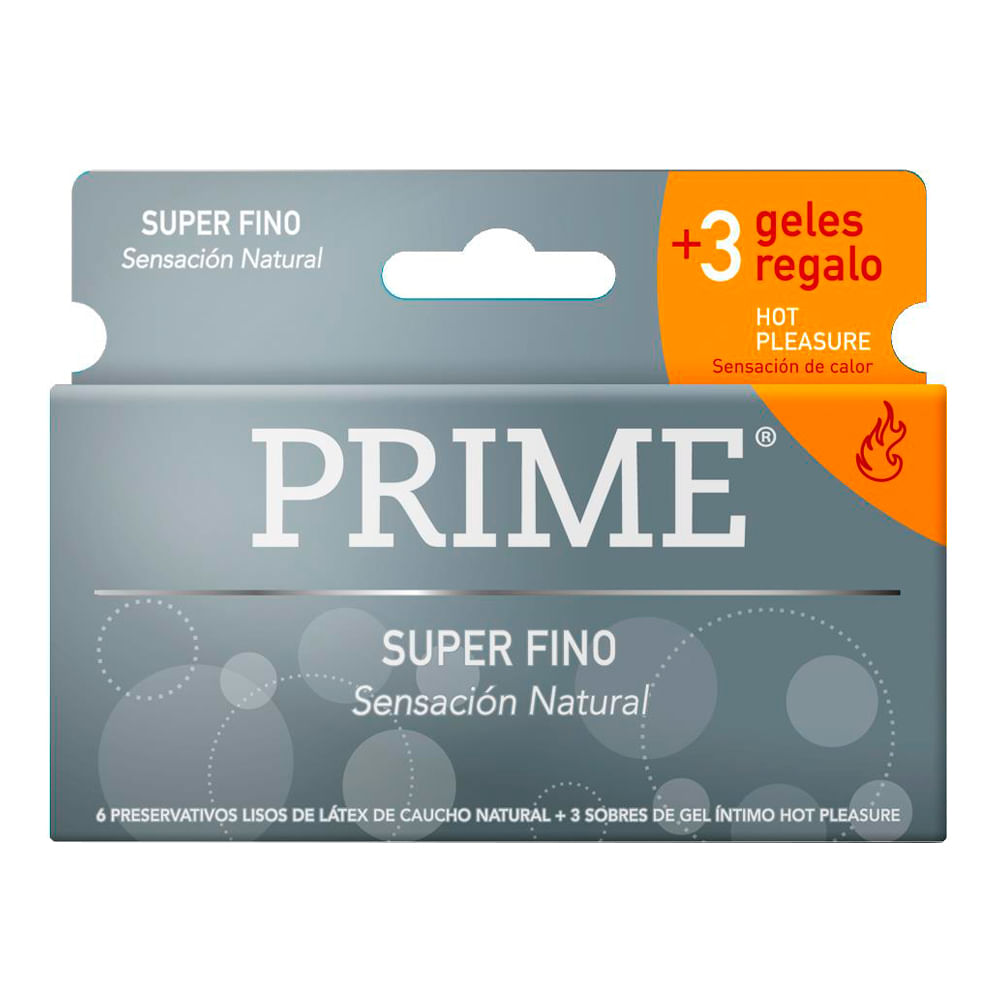 Preservativo Prime Super Fino 6un + Geles
