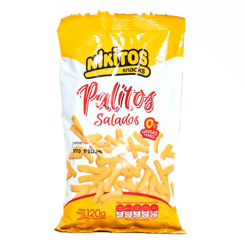 Palitos Nikitos Salados Fritos 120g