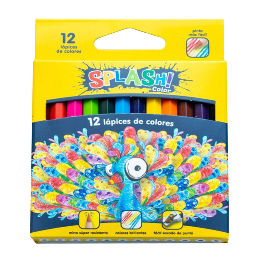 Lápices Faber Castell Splash Color X12 Cortos