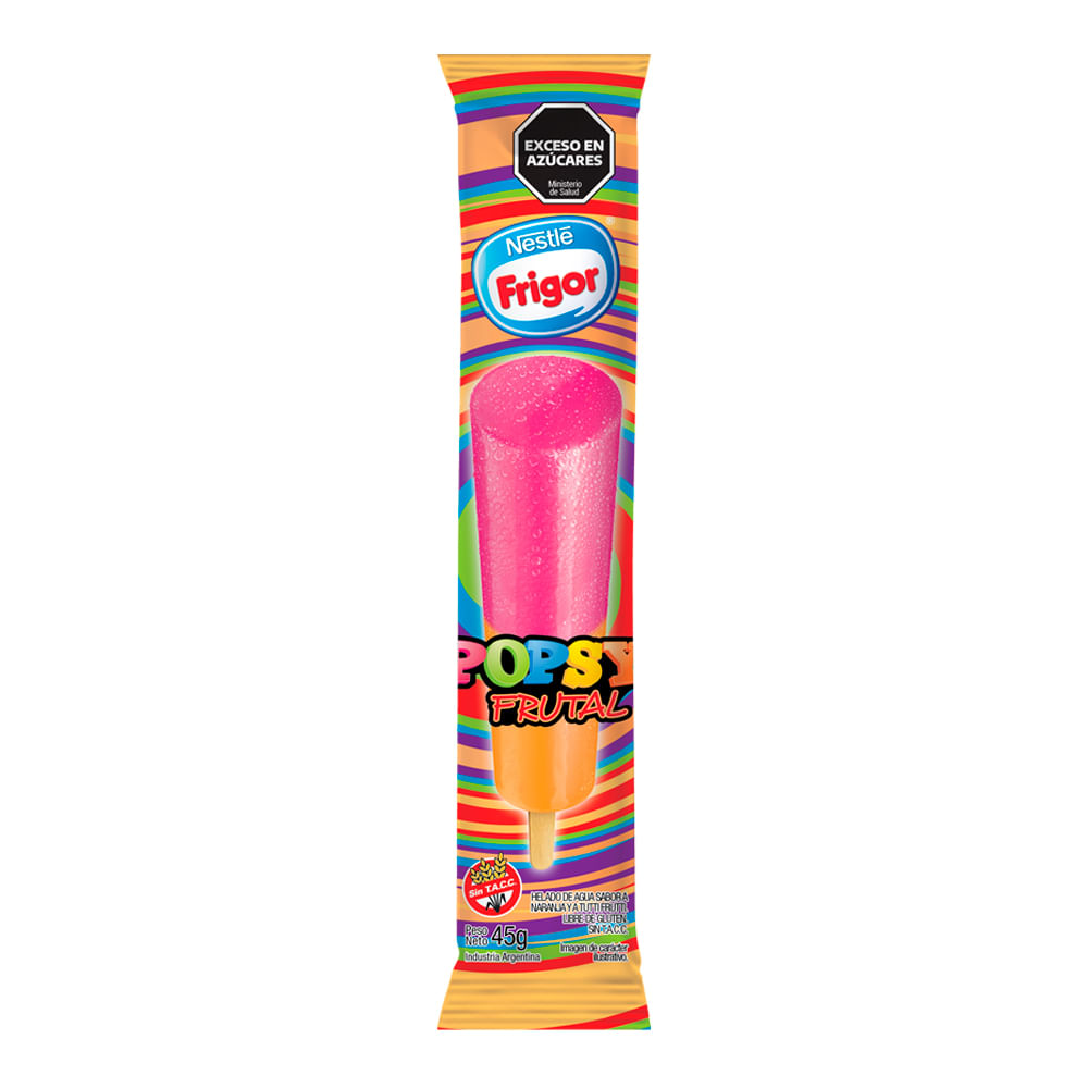 Helado Frigor Popsy Sabor Tutti Frutti Y Naranja 45g