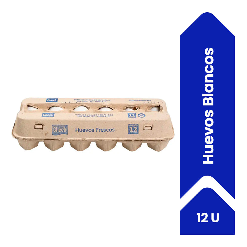Huevos Blancos Check Grandes 12u