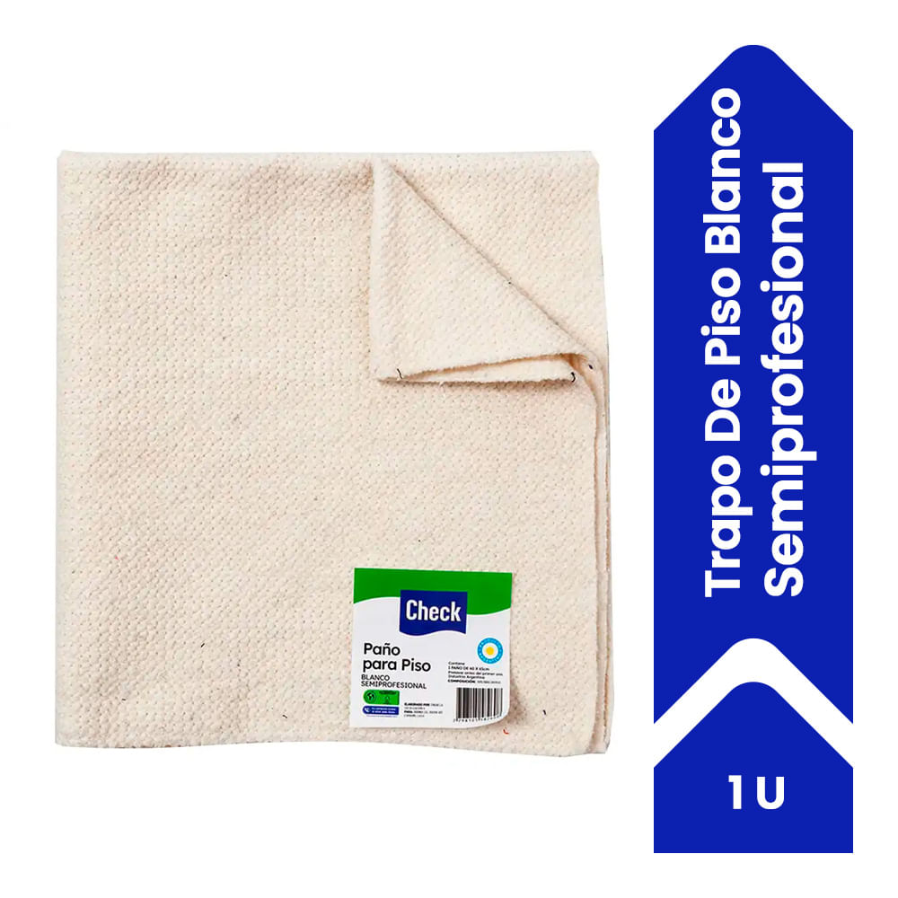 Trapo Piso Check Blanco 60 X 65 Cm