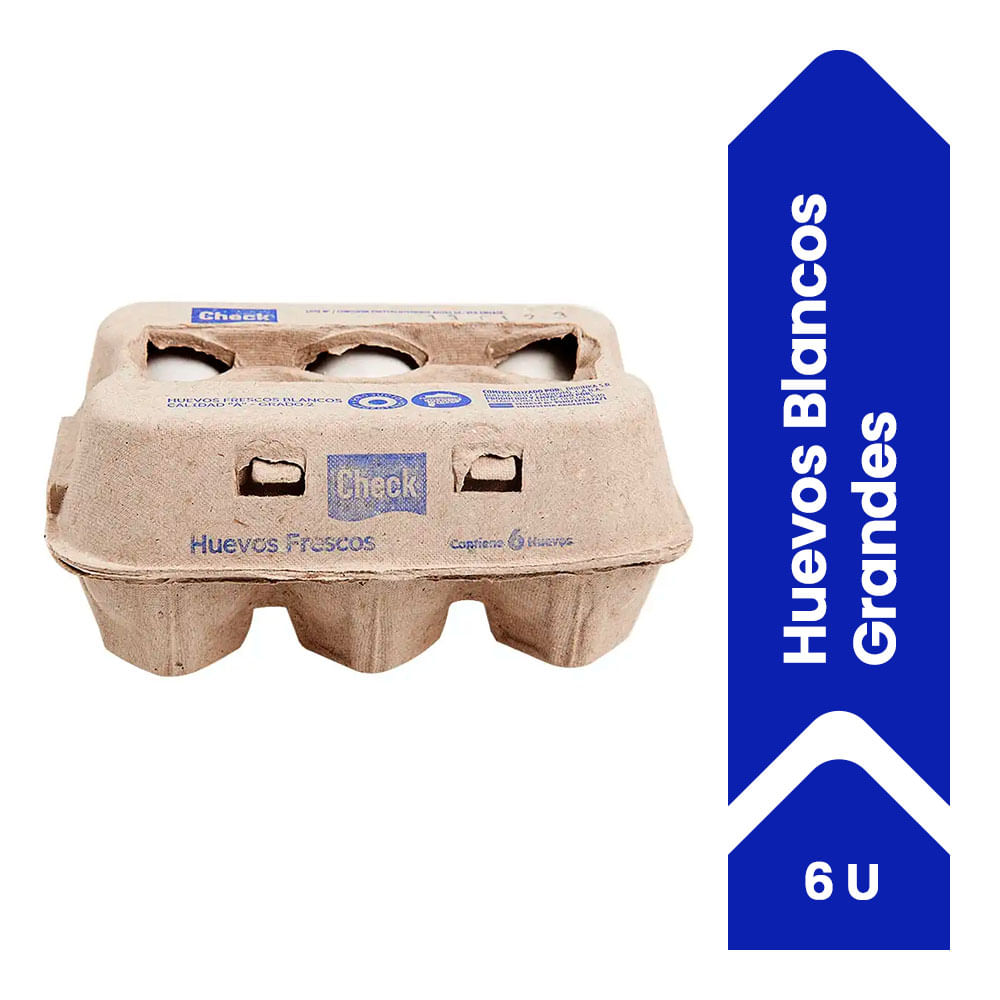 Huevos Blancos Check Grandes 6 U