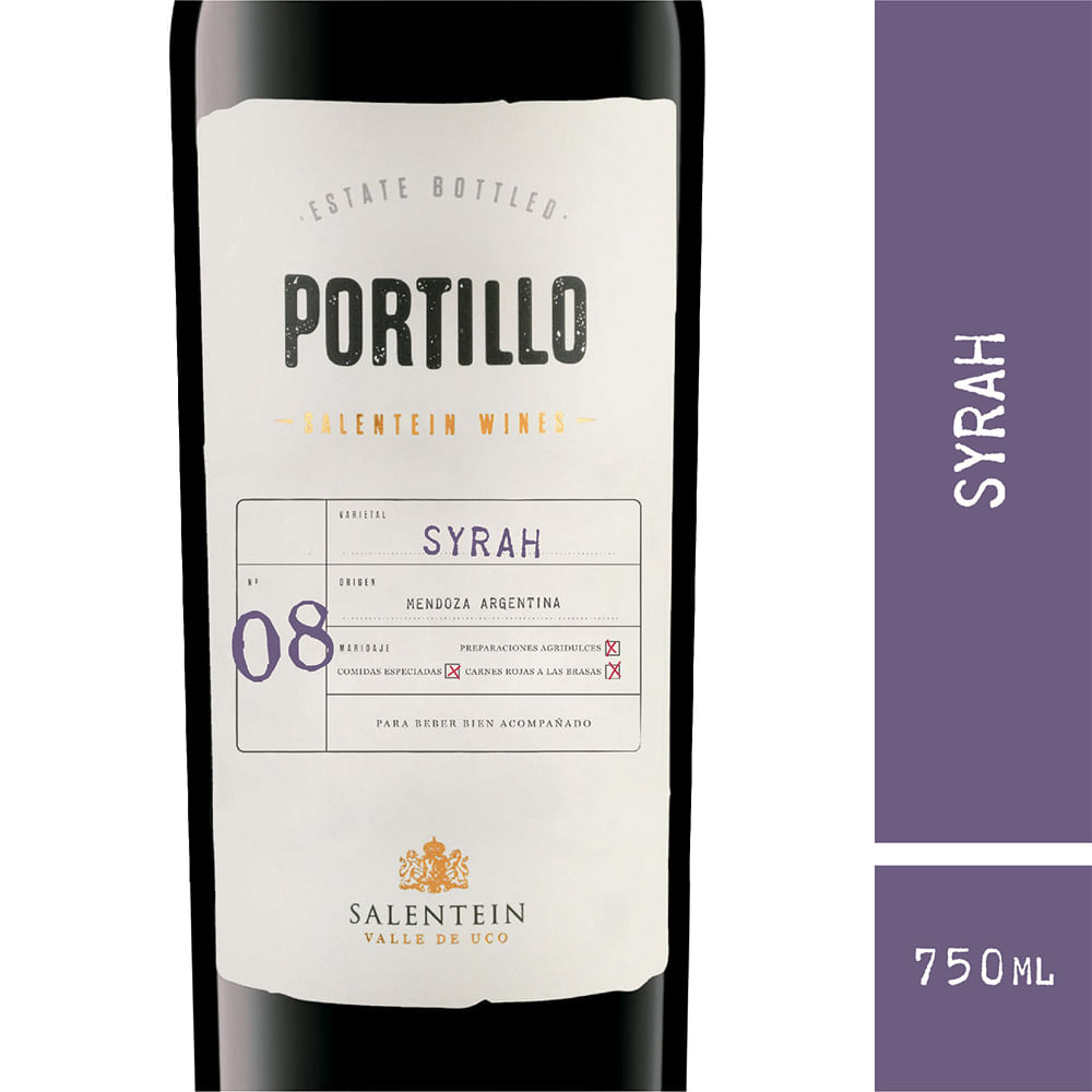 Vino Tinto Portillo Syrah 750ml