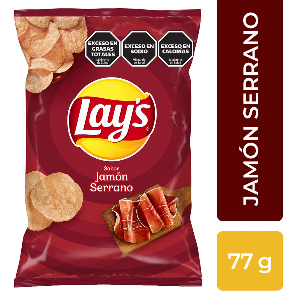 Papas Fritas sabor Jamon Serrano Lays 77 Gr