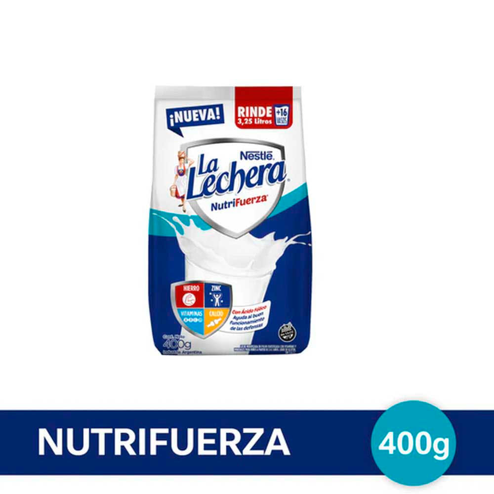 Leche en Polvo Nutrifuerza Paquete La Lechera 400 Gr