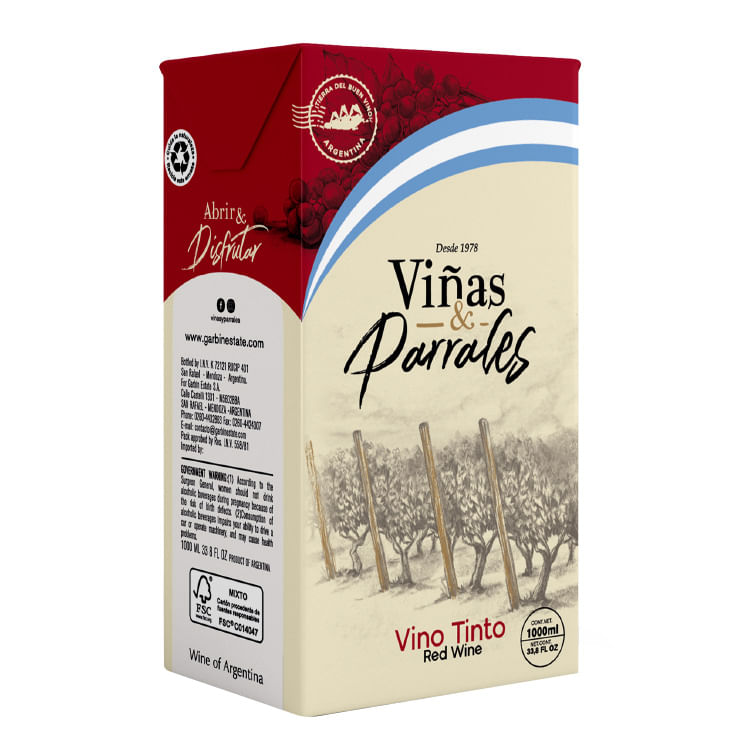 Vino Tinto Viñas Y Parrales 1 L