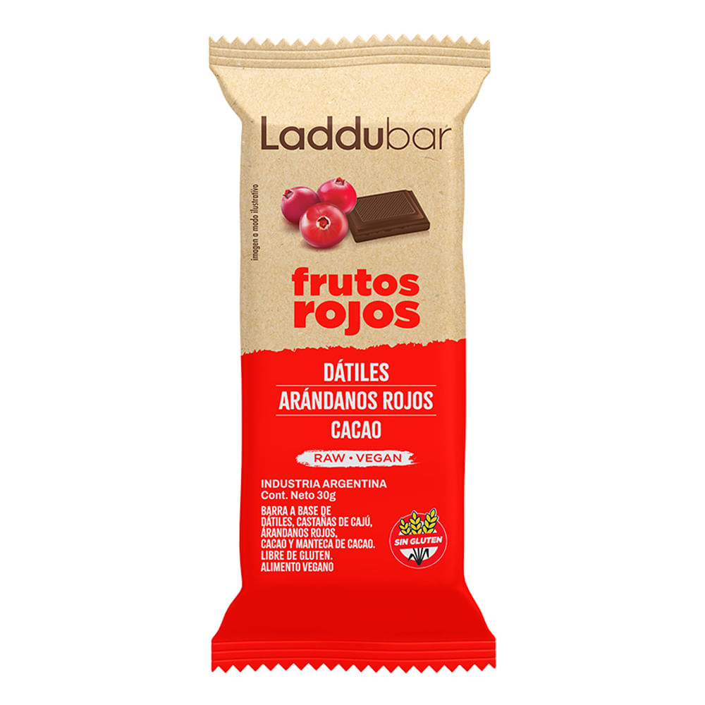 Barrita vegana Laddubar frutos rojos 30 grs