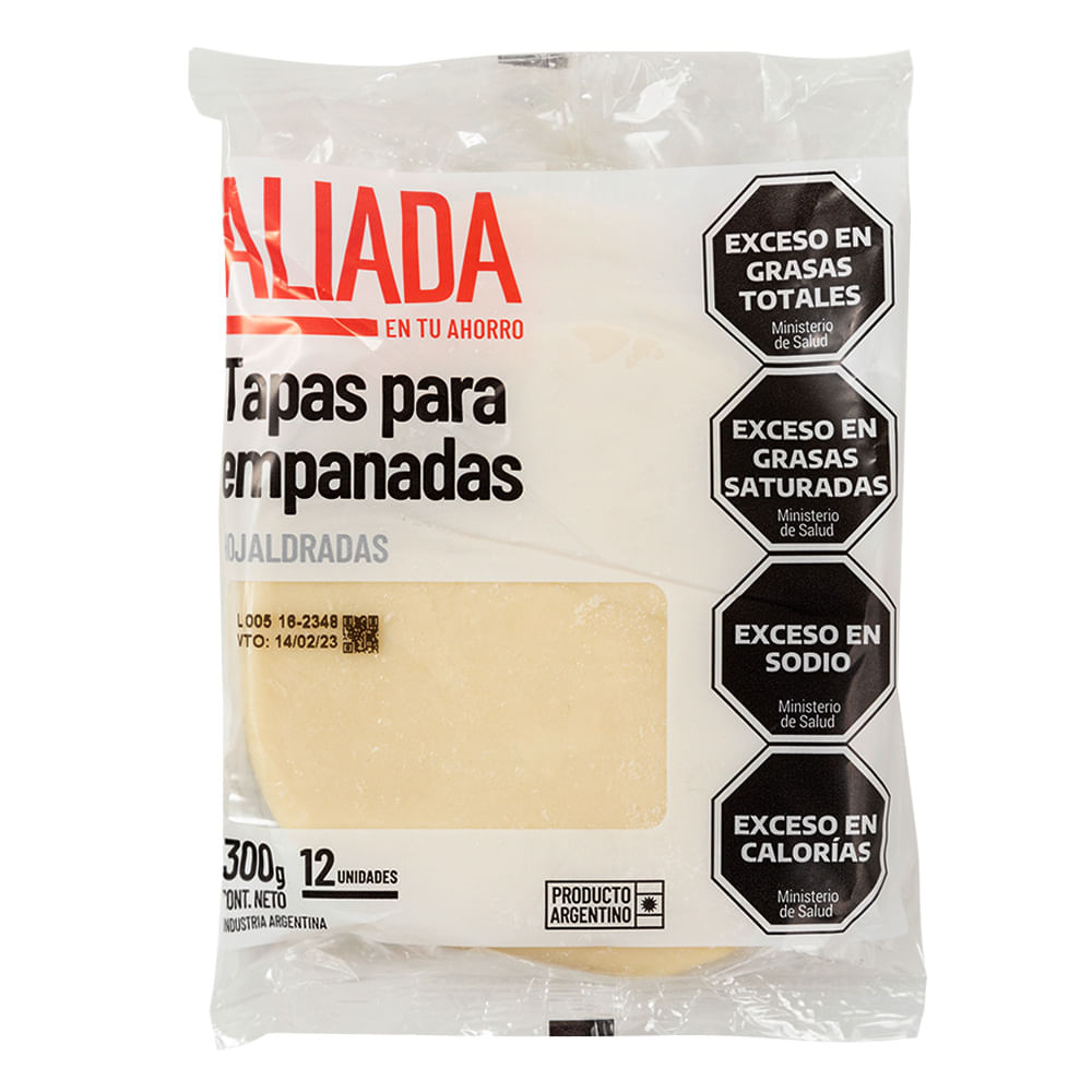 Tapas Para Empanadas Aliada Hojaldradas 300g 12u