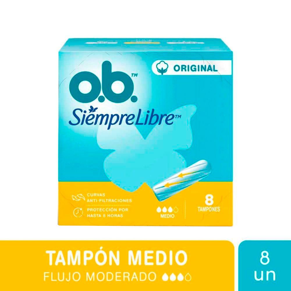 Tampones Ob Siempre Libre Medio 8u