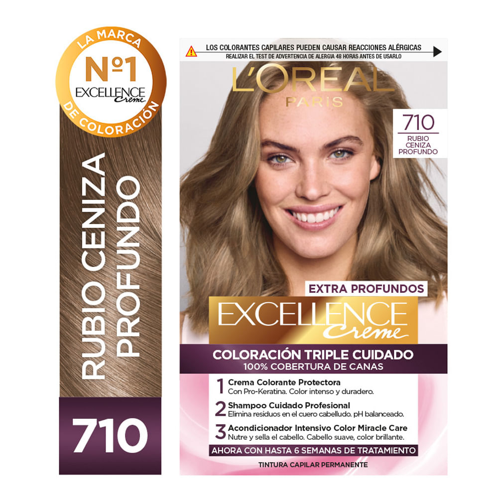 Kit Tintura Excellence Creme Extra Profundo Tono 710 Rubio Profundo
