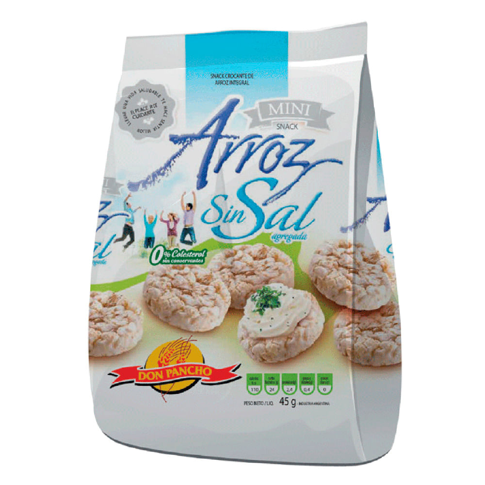 Snacks Mini Arroz Don Pancho Sin Sal 45gr