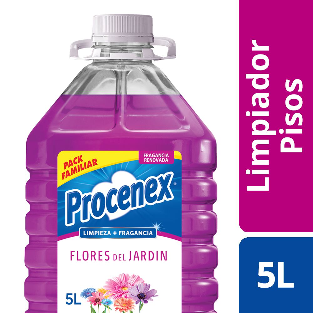 Limpiador Líquido Pisos Procenex 2 En 1 Flores De Jardín 5 Lts