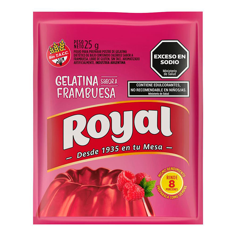 GELATINA ROYAL FRAMBUESA PQX25G