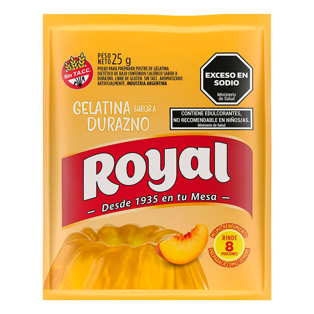 Gelatina Royal Durazno 25 gr