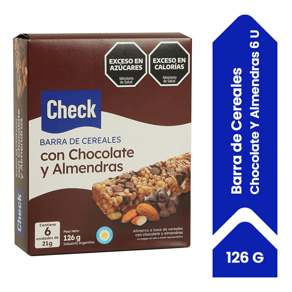 Barra De Cereales Check Chocolate Y Almendra 6x21g