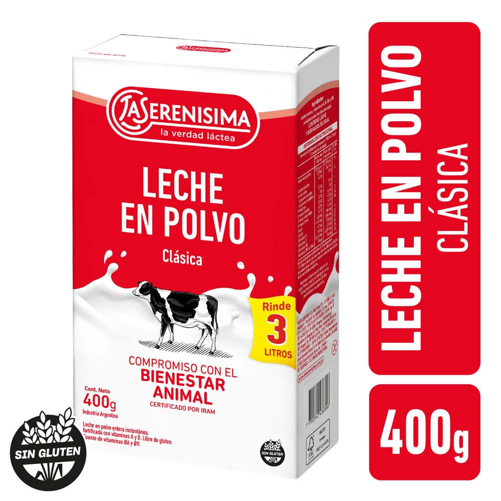 Leche en Polvo Entera La Serenisima 400 Gr
