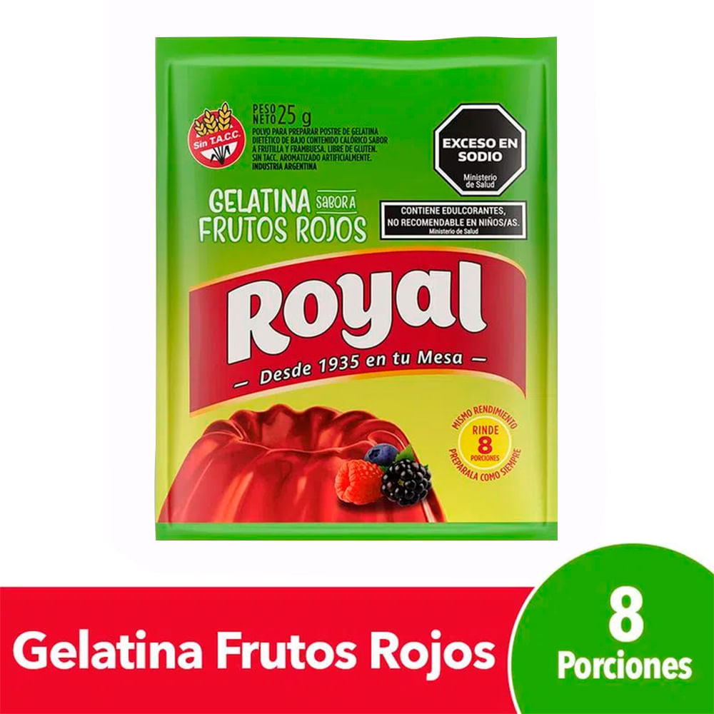 Gelat Light Royal Frut Rojos 25 g