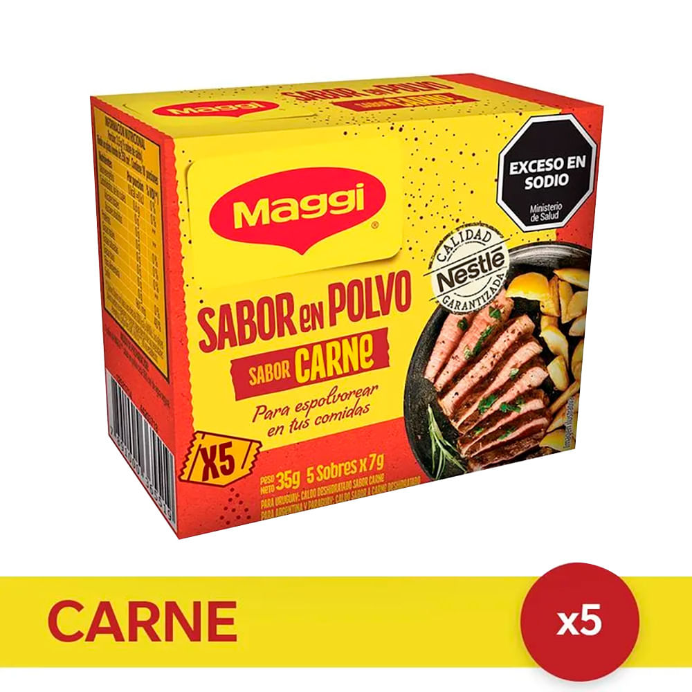 Caldo En Polvo Maggi Sabor Carne 35 G 5u