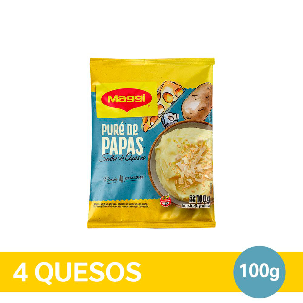 Puré Papa Maggi 4 Quesos 100 gr